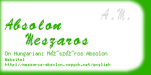 absolon meszaros business card